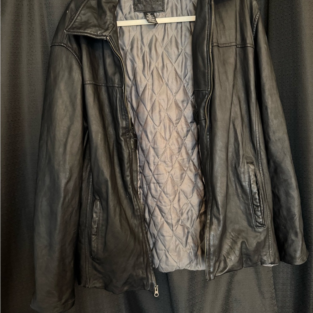 Vintage George Men's Black Leather Jacket